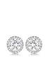  image of love-gold-9ct-white-gold-round-cubic-zirconia-and-pave-set-9mm-stud-earrings