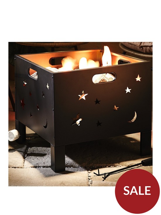 front image of square-moon-amp-stars-fire-basket