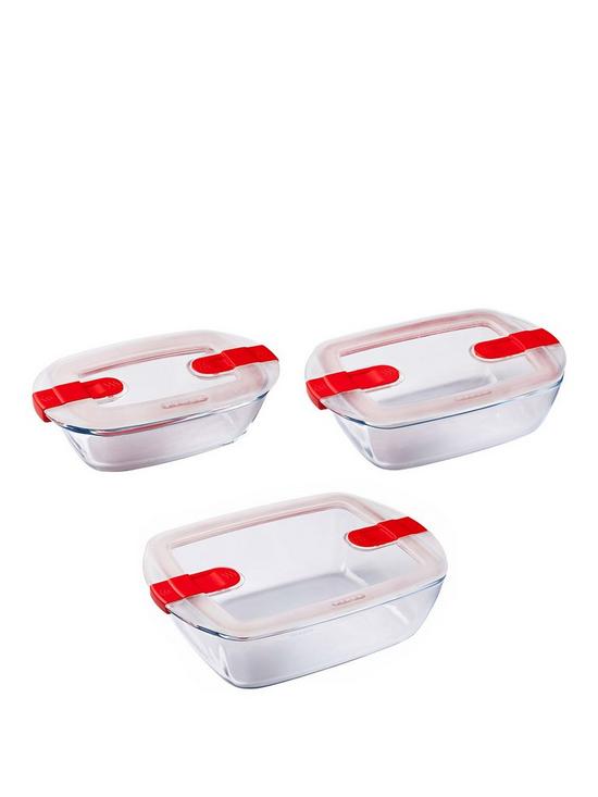 front image of pyrex-set-of-3-rectangle-dish-with-lid