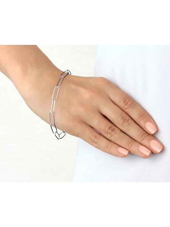 stillFront image of the-love-silver-collection-sterling-silver-paperclip-elongated-cable-chain-bracelet