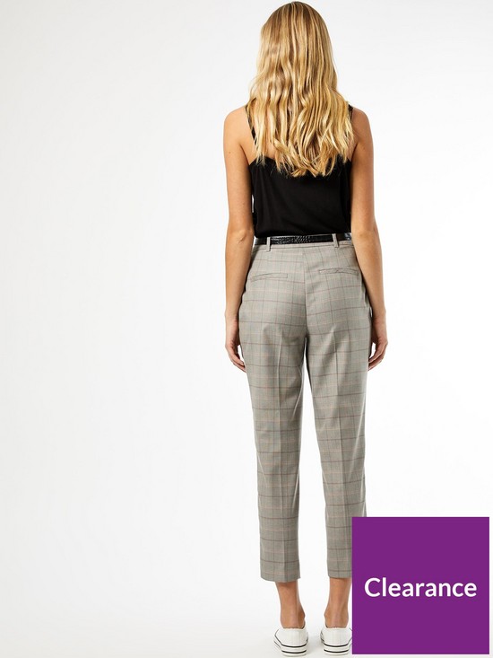 stillFront image of dorothy-perkins-check-ankle-grazer-trousers-grey