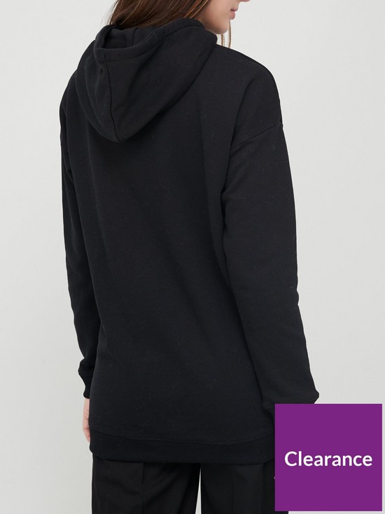 stillFront image of v-by-very-ath-leisure-cross-over-neck-hoodie-black