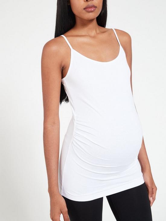 stillFront image of everyday-3-pack-maternity-cami-blacknudewhite