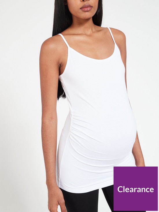 stillFront image of everyday-3-pack-maternity-cami-blacknudewhite