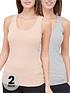  image of v-by-very-2-pack-scoop-neck-vest-nudegrey