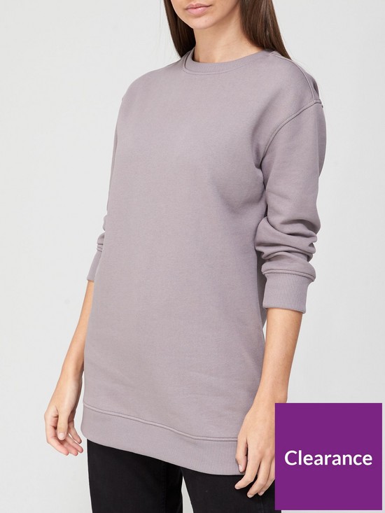 front image of v-by-very-the-essential-longline-crew-neck-sweat-slate