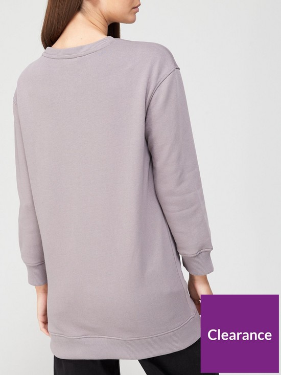 stillFront image of v-by-very-the-essential-longline-crew-neck-sweat-slate