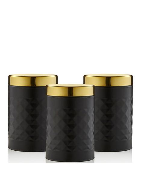 swan-gatsby-set-of-3-diamond-pattern-canisters-black
