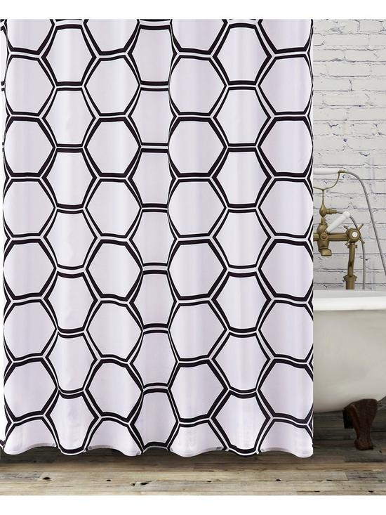 stillFront image of aqualona-honeycomb-shower-curtain