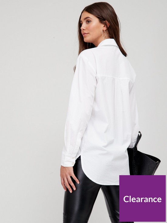 stillFront image of v-by-very-cotton-shirt-white