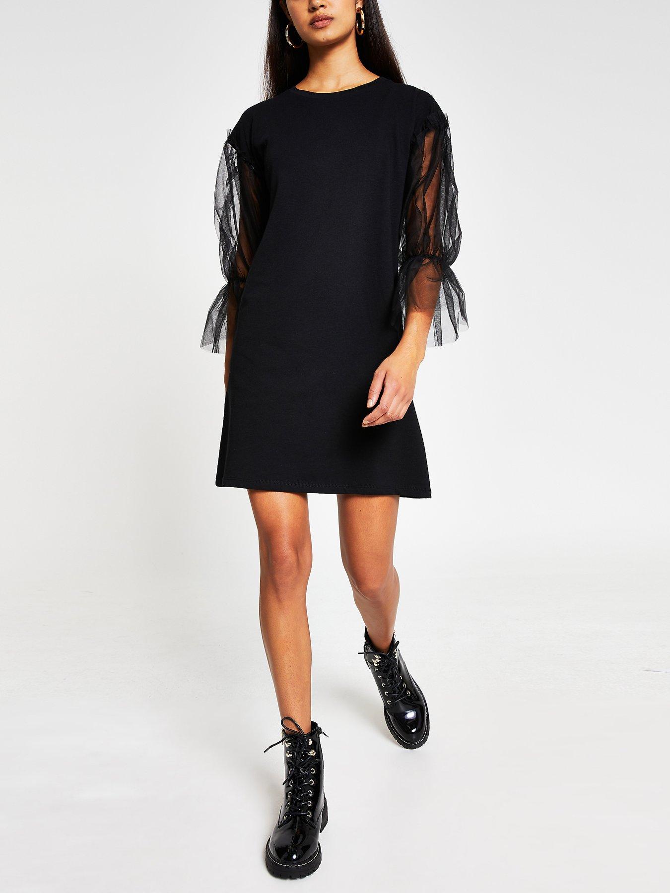 river island boucle shift dress in ivory