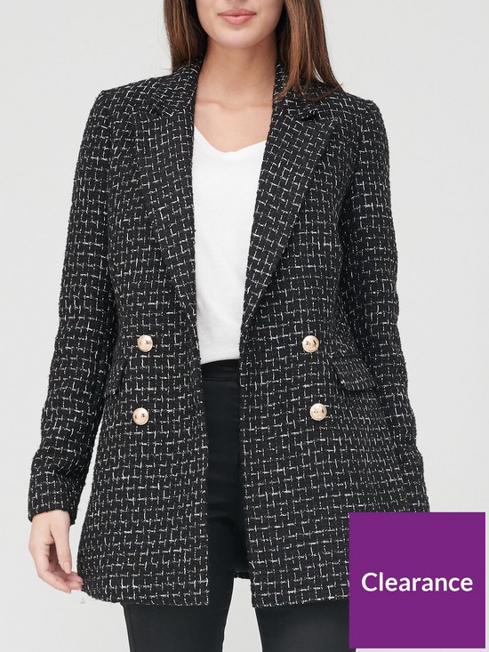 front image of v-by-very-boucle-military-blazer-multi