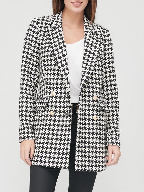 front image of v-by-very-houndstooth-military-blazer-multi