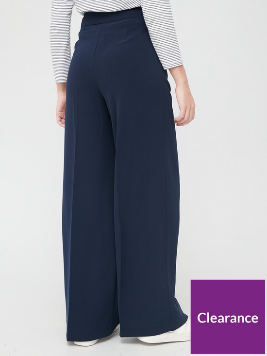 stillFront image of v-by-very-twill-wide-leg-trouser-navy