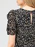  image of v-by-very-ruched-sleeve-georgette-shell-top-print
