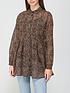  image of v-by-very-georgette-longline-shirt-animal-print