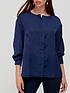  image of v-by-very-half-placket-jacquard-blouse-navy