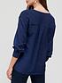  image of v-by-very-half-placket-jacquard-blouse-navy