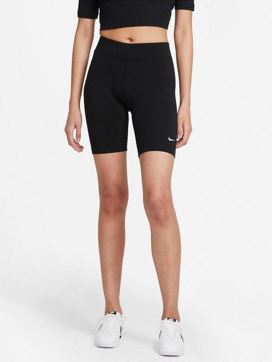 front image of nike-nsw-essential-bike-shorts-black