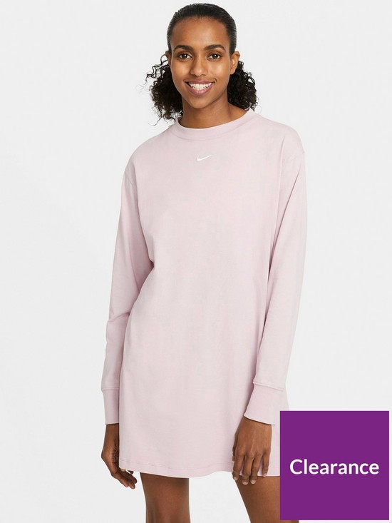 front image of nike-nswnbspessential-long-sleeve-dress-lilac