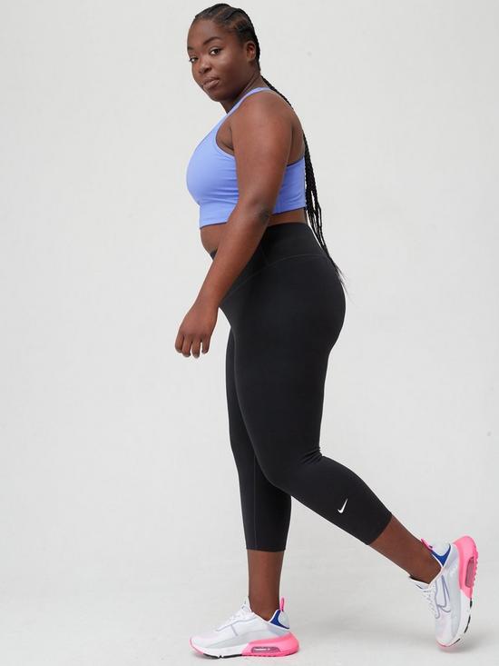 front image of nike-the-one-crop-legging-curve-black