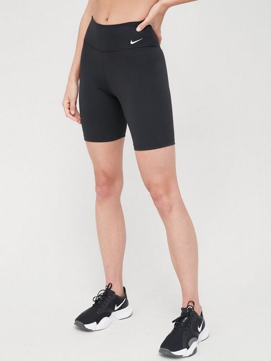 front image of nike-the-one-7-inch-shorts-black
