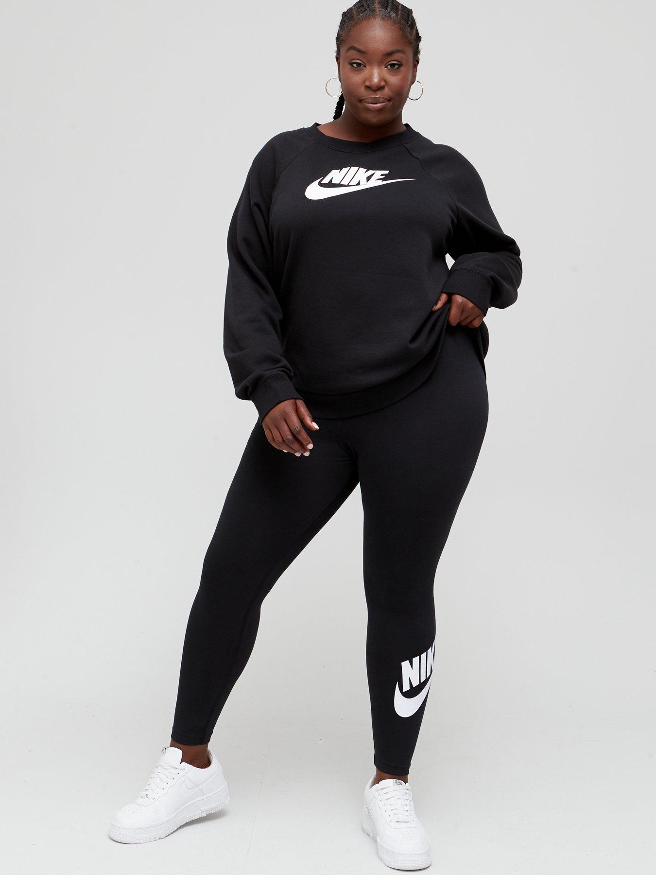 Nike Plus essential leggings in gray with futura logo print