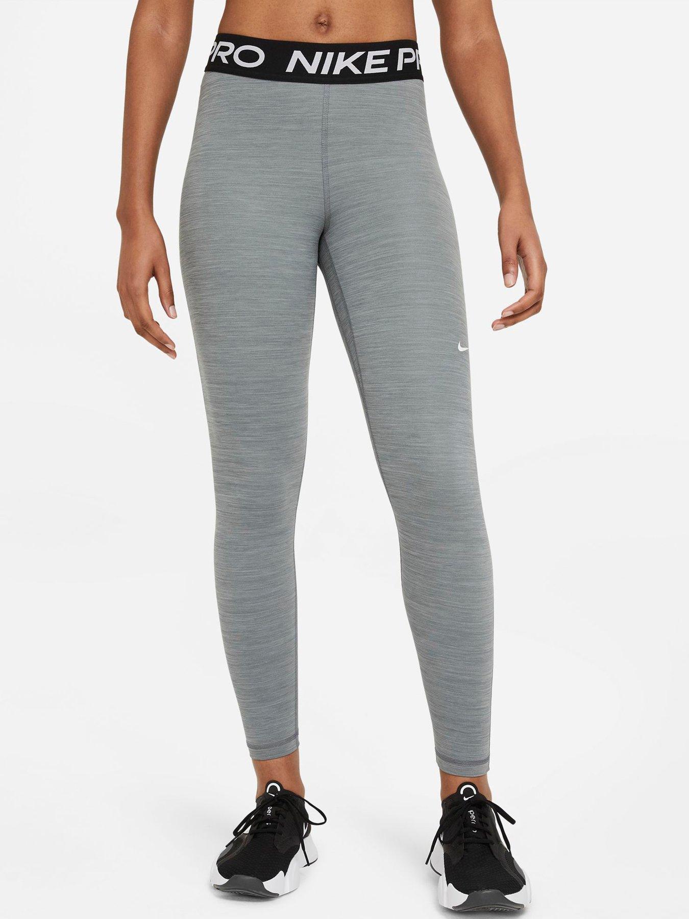 Nike Pro 365 Mid Rise Leggings - Grey/Black