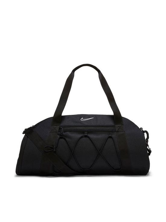 front image of nike-one-duffel-bag-black