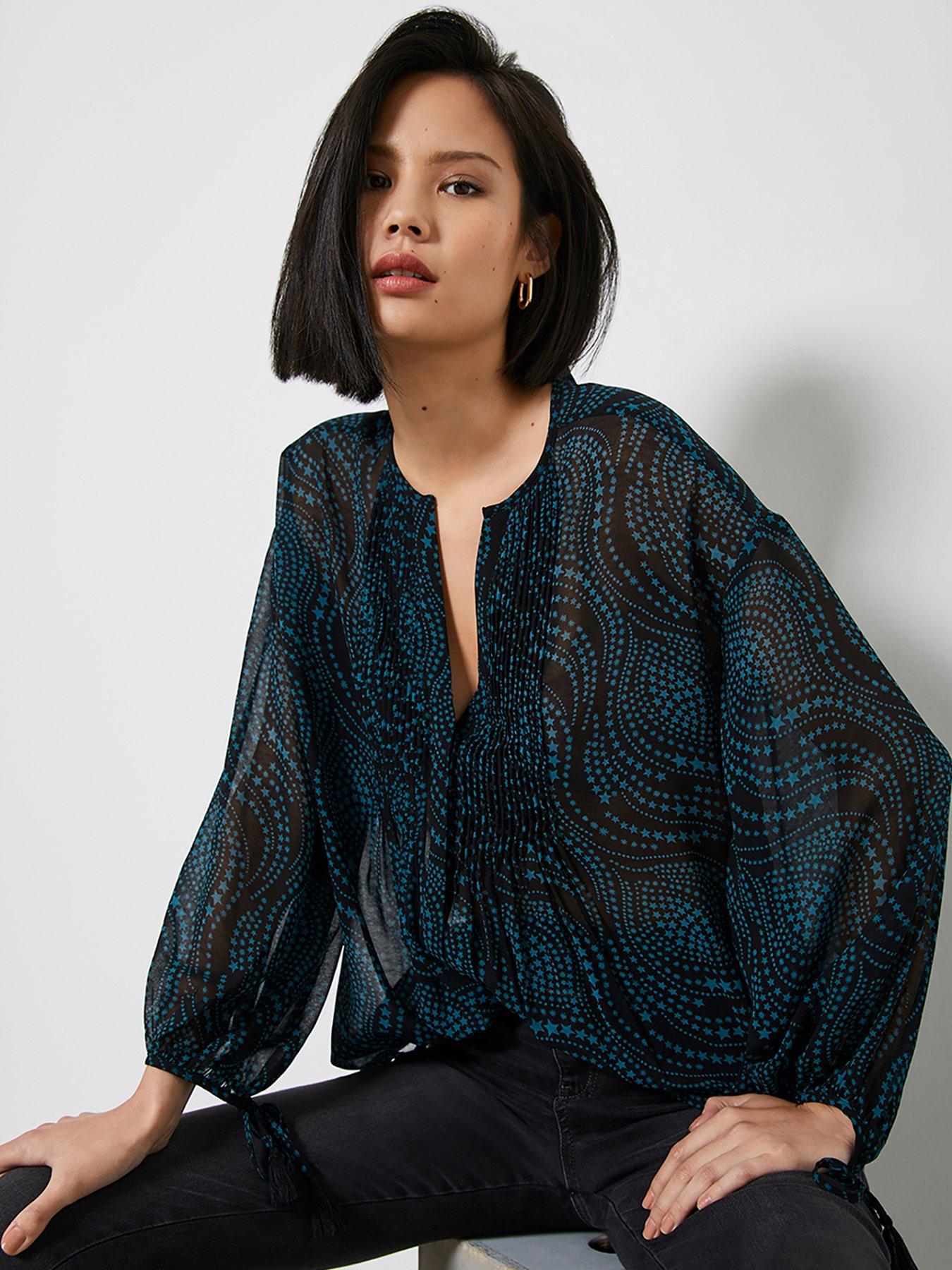 mint velvet star print blouse