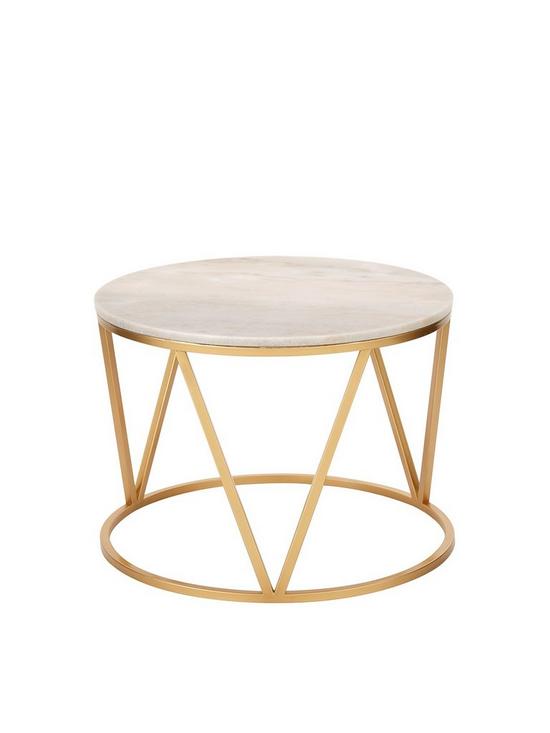 front image of michelle-keegan-home-stella-round-marble-coffee-table