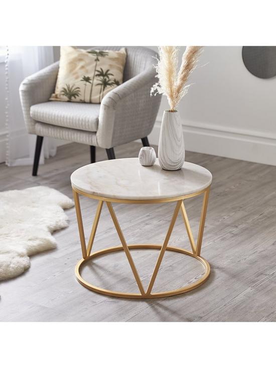 stillFront image of michelle-keegan-home-stella-round-marble-coffee-table