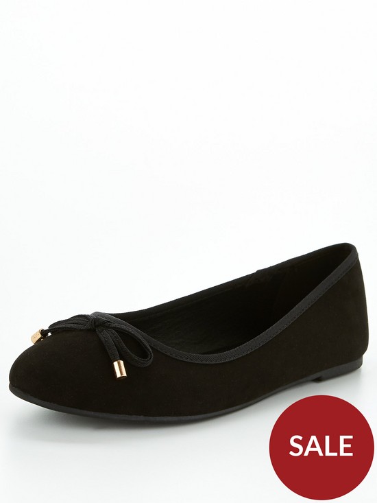front image of v-by-very-round-toe-ballerina-black