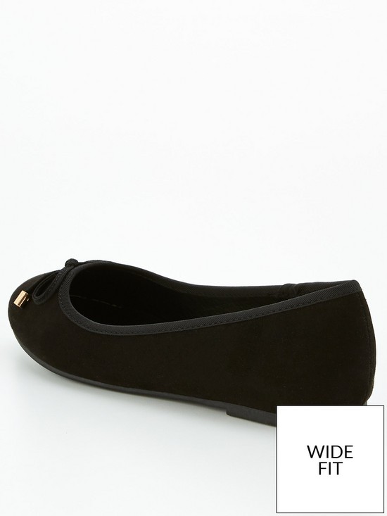 stillFront image of v-by-very-wide-fit-round-toe-ballerina-black