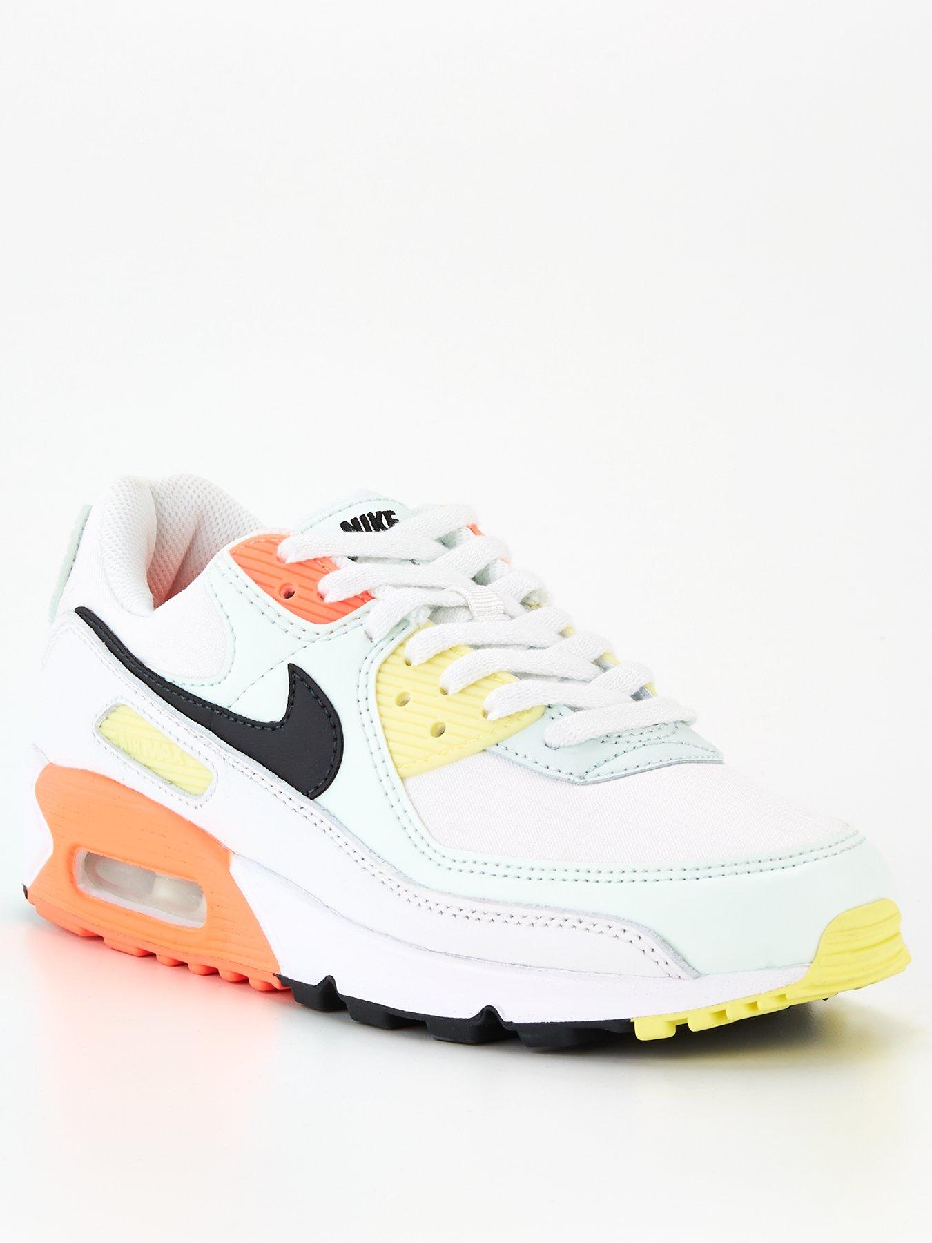 white and orange nike trainers