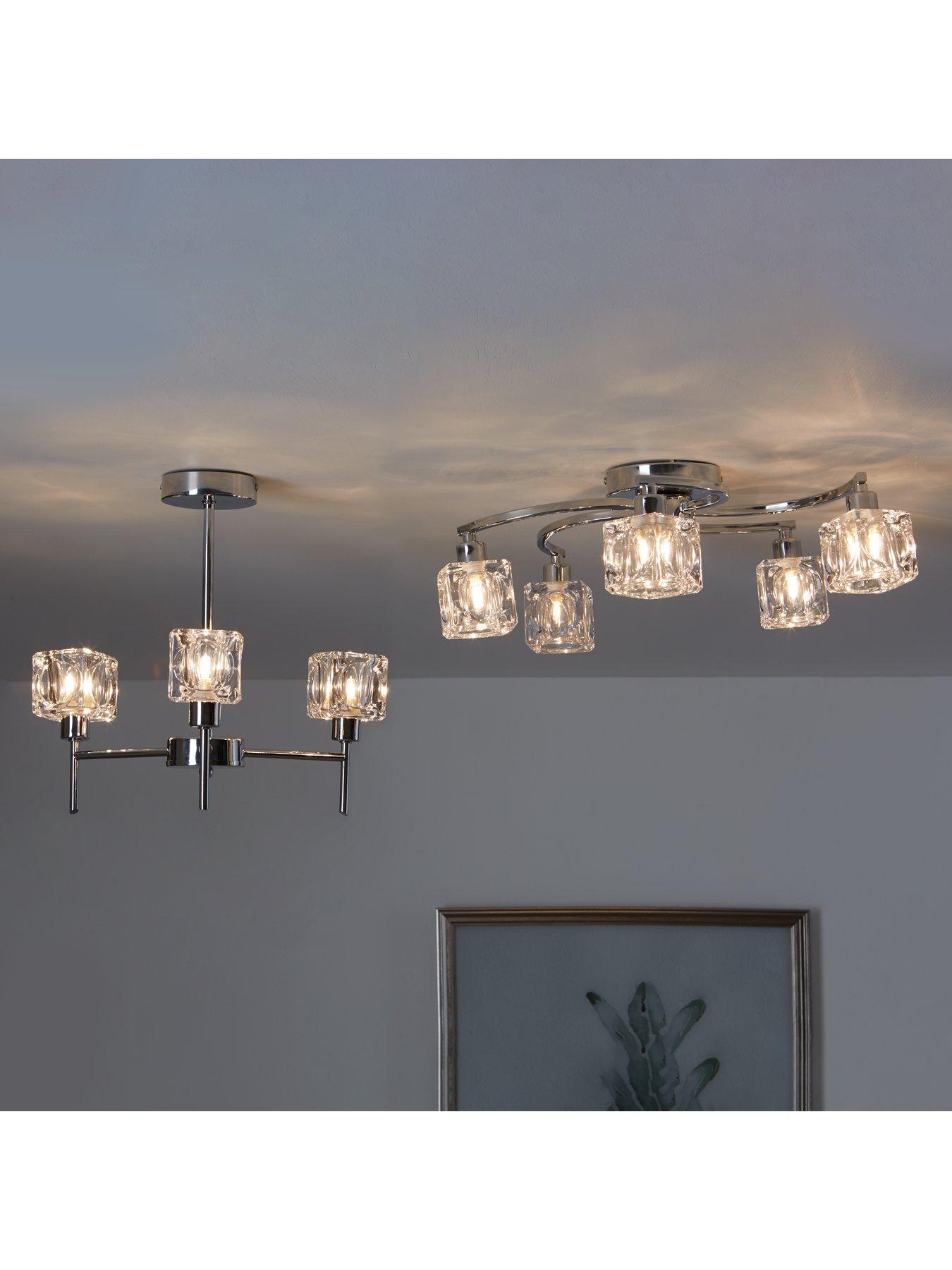 Image 2 of 4 of The Very Collection Ice Cube 3 Light Ceiling Fitting