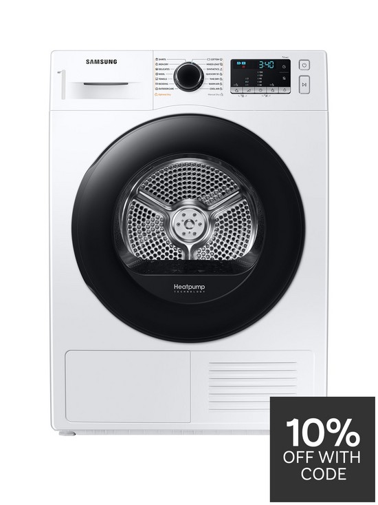 front image of samsung-series-5-dv90ta040aeeu-with-optimaldrytrade-9kg-heat-pump-tumble-dryer-a-rated-white