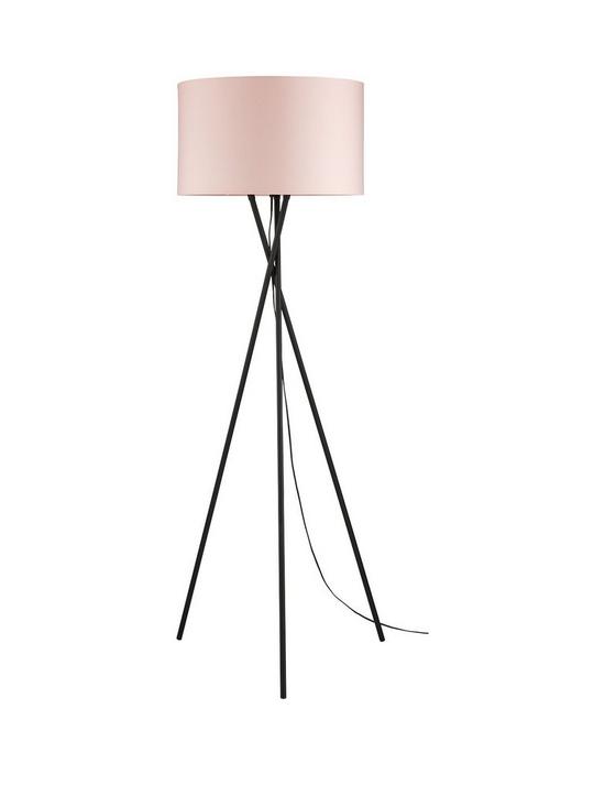 front image of very-home-sherlock-floor-lamp-rose-pink