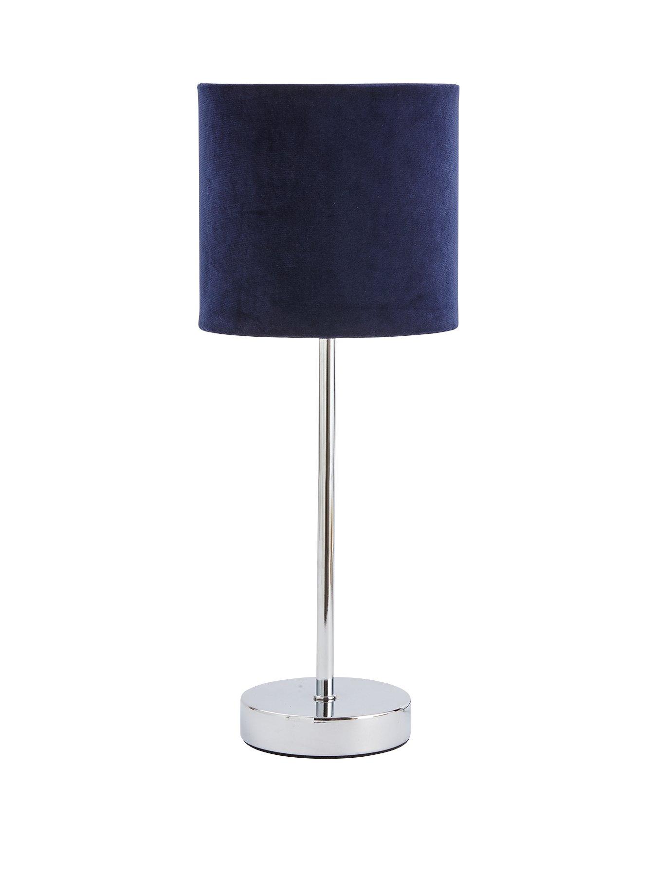 The Very Collection Langley Velvet Table Lamp - Navy
