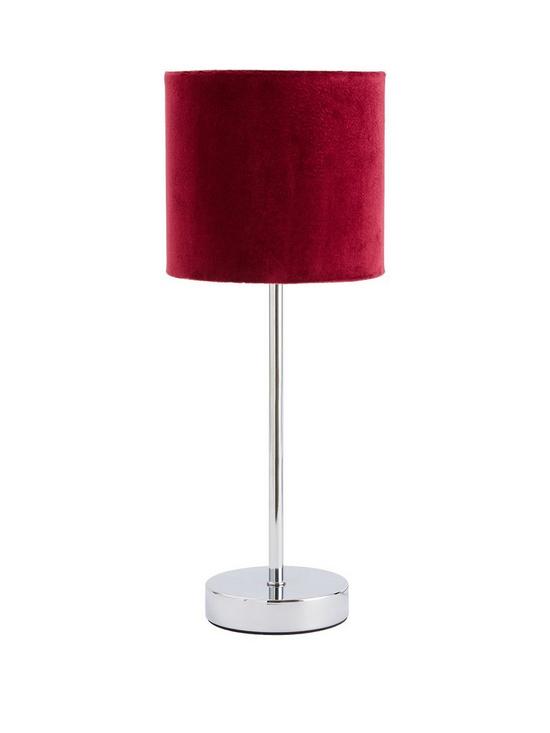 front image of langley-velvet-table-lamp-claret
