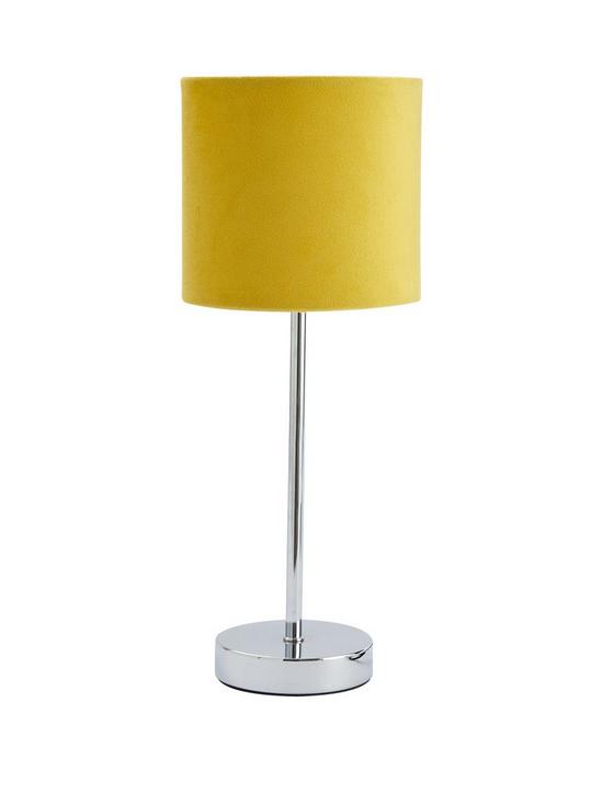front image of langley-velvet-table-lamp-ochre