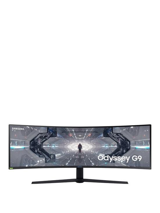 front image of samsung-odyssey-lc49g95tssuxen-49-inch-g95-1m-curve-radius-240hz-qled-5120x1440-gaming-monitor-with-2-year-warranty