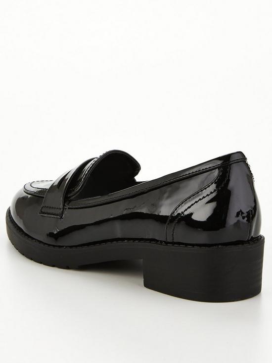 stillFront image of v-by-very-chunky-penny-loafers-black-patent