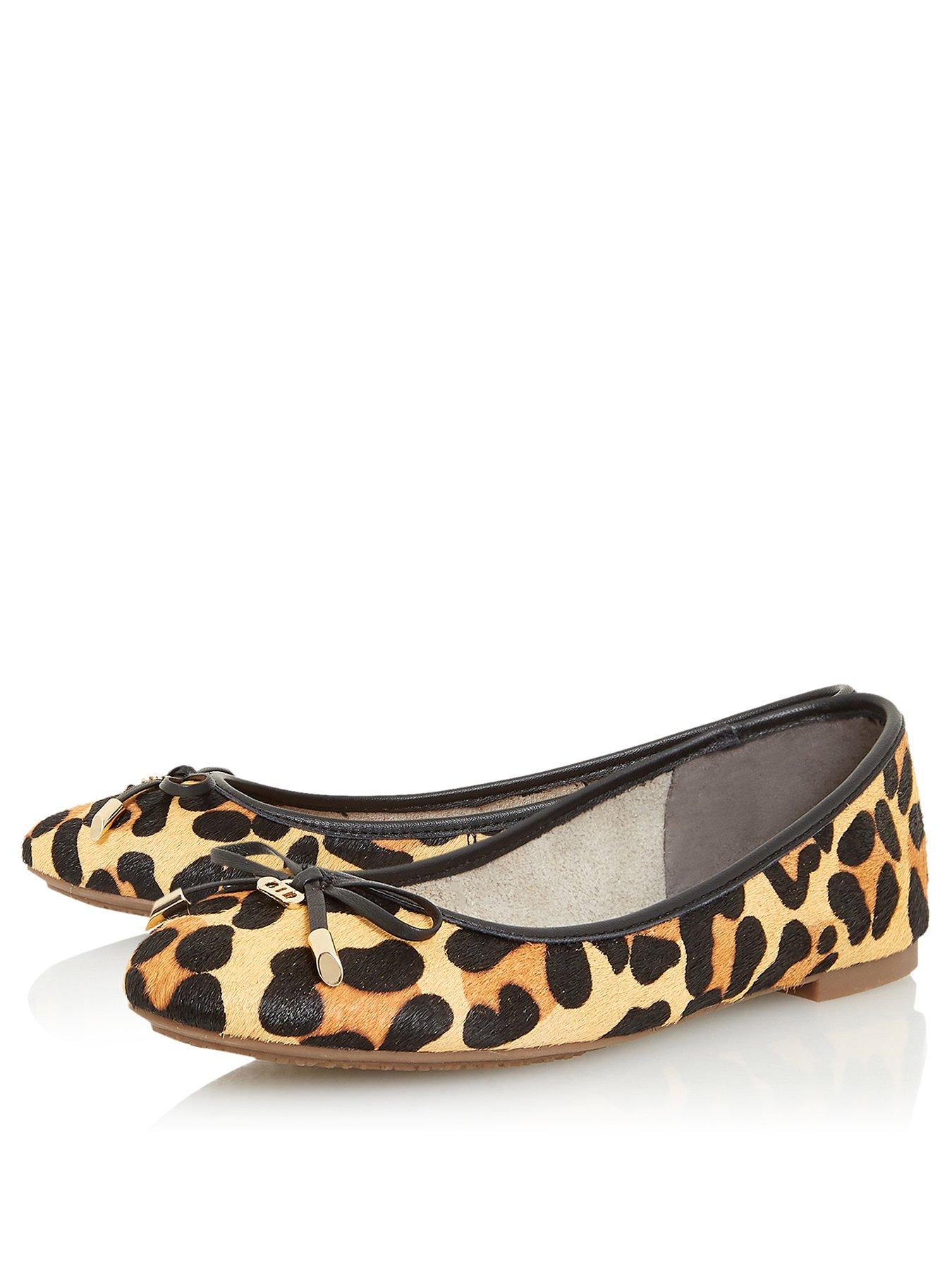 dune leopard print flat shoes