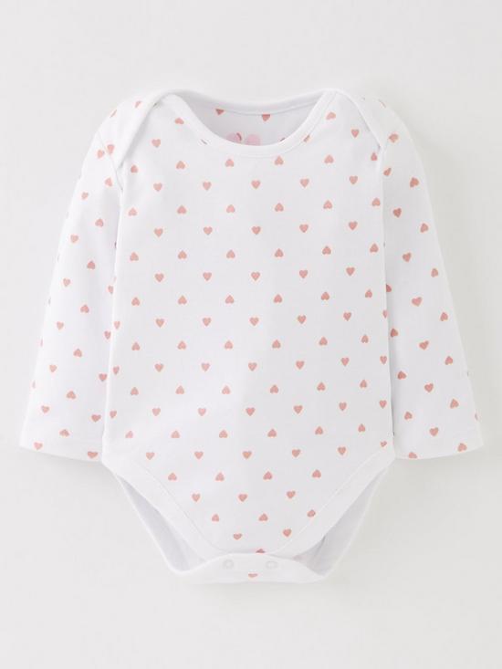 back image of mini-v-by-very-baby-girls-5-pack-long-sleeve-essentialnbspbodysuits-pink-mix