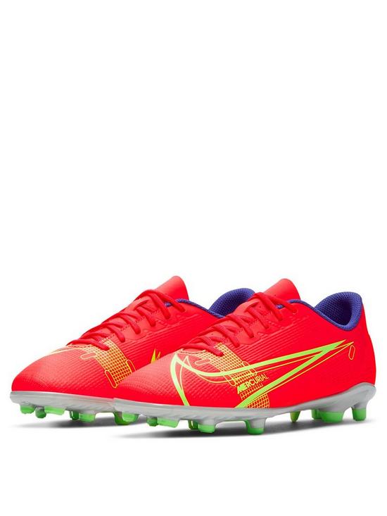 front image of nike-junior-mercurial-vapor-12-club-multi-ground-football-boots-red