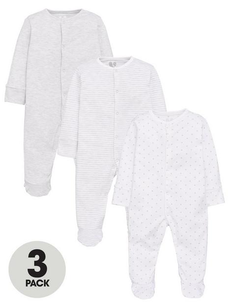 mini-v-by-very-baby-unisex-3-pack-essentialsnbspsleepsuits-white