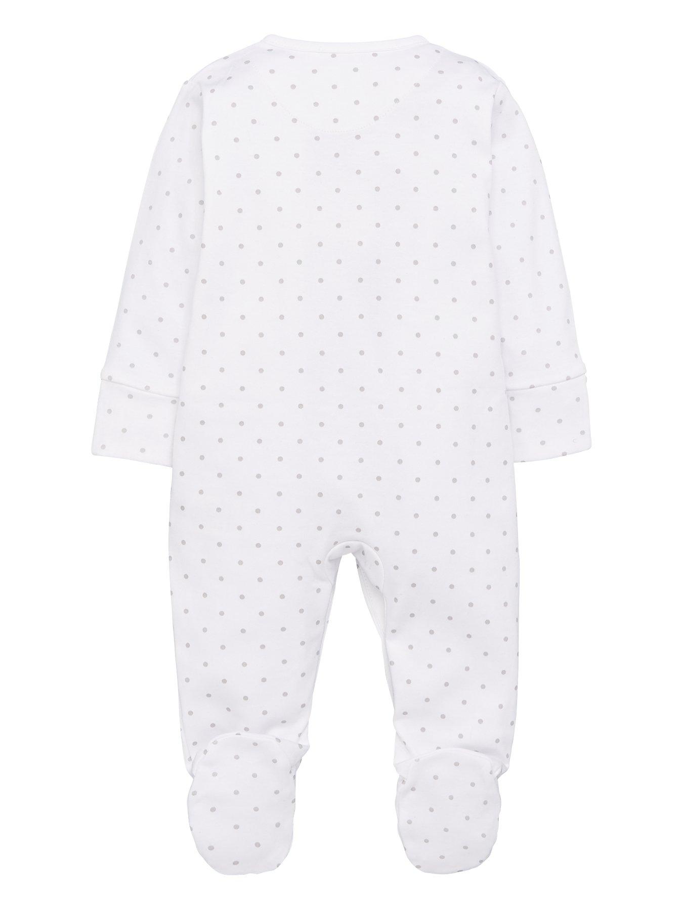 Image 3 of 4 of The Very Collection Baby Unisex 3 Pack Essentials&nbsp;Sleepsuits - White