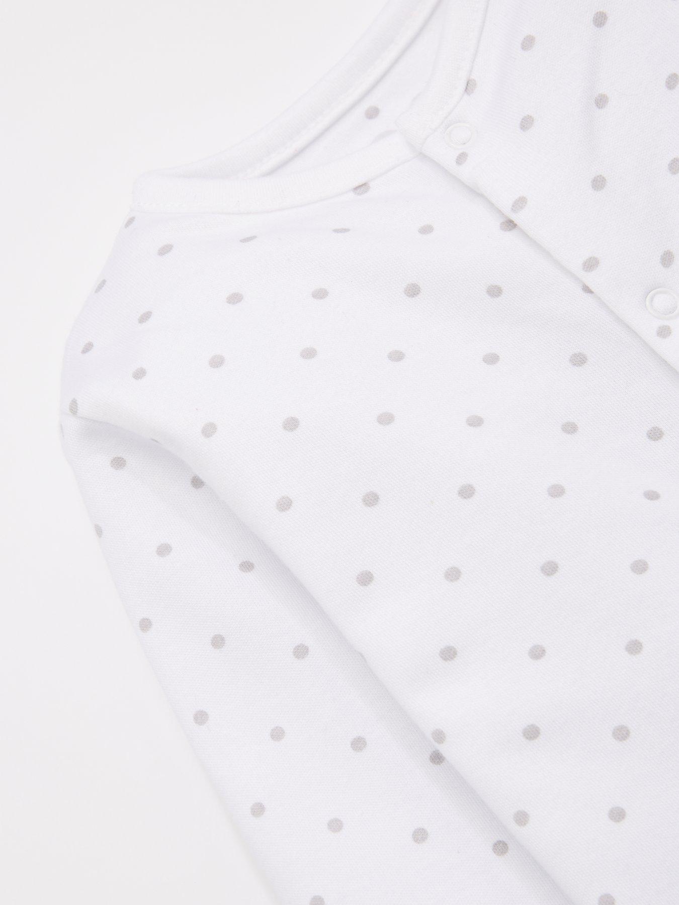 Image 4 of 4 of The Very Collection Baby Unisex 3 Pack Essentials&nbsp;Sleepsuits - White