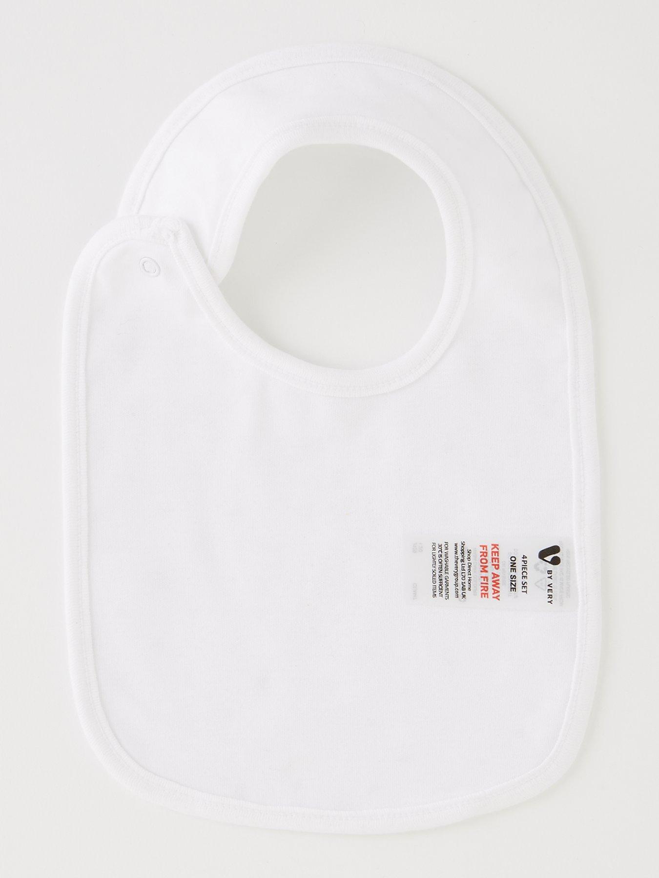 Image 2 of 3 of The Very Collection Baby Unisex 4 Pack Spot Bibs (0-3 months - 18-24 months) - Grey/White